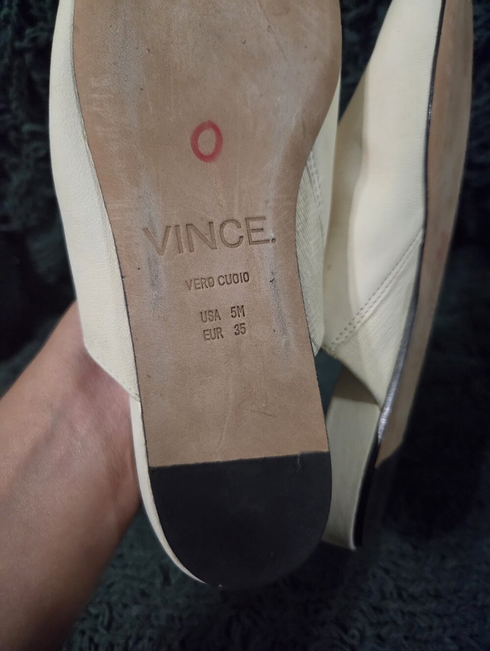 Vince Cream Slip-On Mule Shoes - Picture 9 of 9
